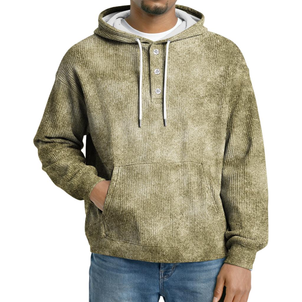 Men's Knit Hooded Sweatshirt Casual Long-Sleeve Sweatshirt