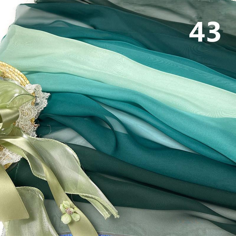 2M Ткань шифон градиентного цвета радуги в древнем стиле 30D органза тюль для DIY ханьфу свадебного платья сценического декора