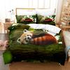 Red Panda Digital Printing Abrasive Bedding Four-Piece Set Three-Piece Set, Bed Sheet