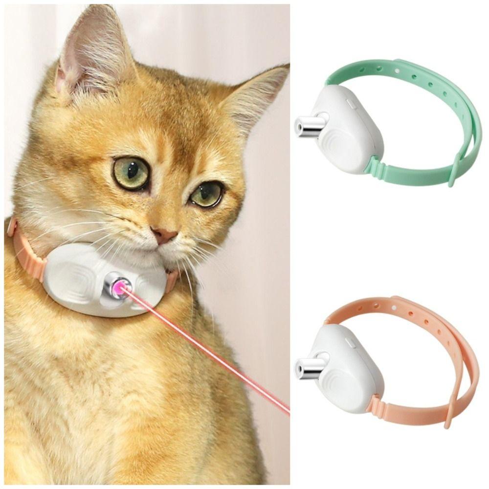Электрический умный лазерный ошейник для дразнения кошек, избавляющий от беспокойства, игрушка для кошек с лазером