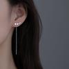 Lovely Simple Stylish Star Drop Earrings For Women Shiny White Zircon Exquisite Versatile Female Long Chain Tassel Earring Gifts