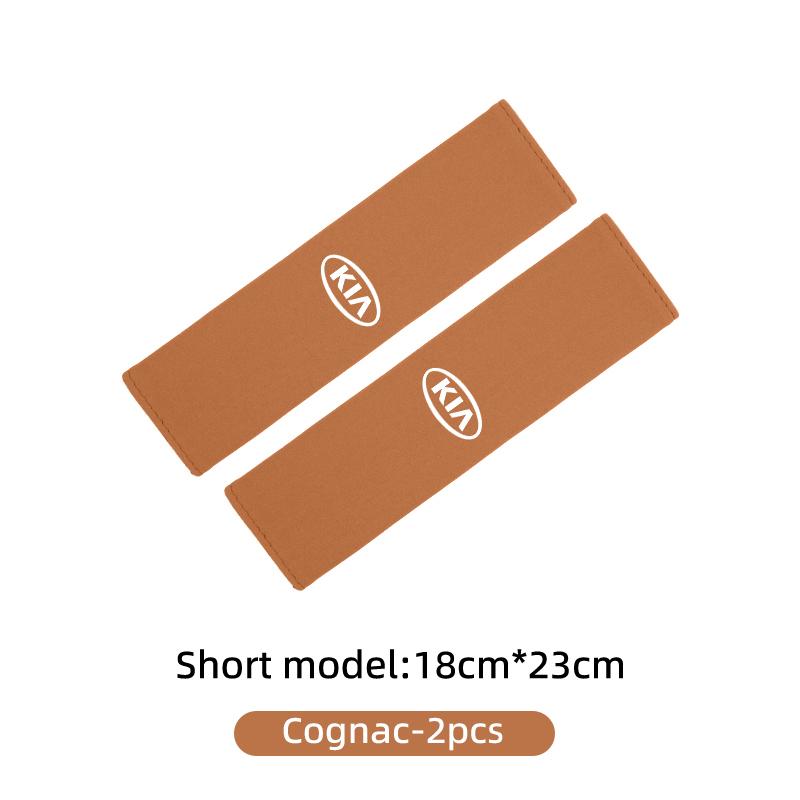 For KIA Suede Car Seat Safety Belt Shoulder Protection Mat Badge Accessories Cerato Proceed Venga Stonic Picanto Sorento Stinger