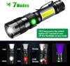 Powerful Multifunctional LED UV Flashlight USB Rechargeable Emergency Lantern Zoomable Torch With Magnetic For Outdoor Camping