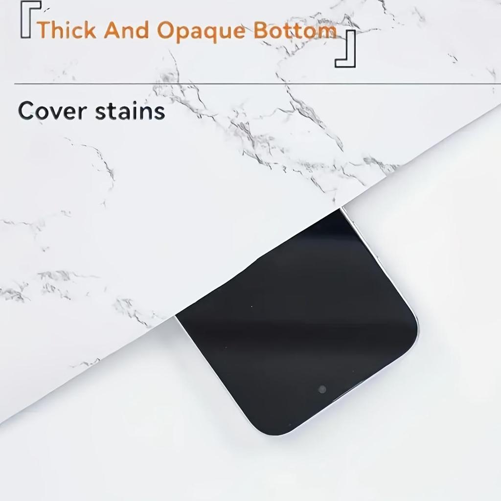 1 рулон самоклеящихся наклеек на подоконник - Белый и серый мраморный узор Винил Современная глянцевая отделка, Легкая установка по типу "сними и приклей" для поверхностей