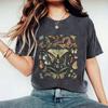 Women's Casual and Fashionable T-shirt with Butterfly Pattern Printed Round Neck and Short Sleeves