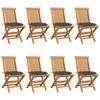 Day and Night - Day and Night Garden Chairs 8 Units Solid Teak with Anthracite Gray Cushions