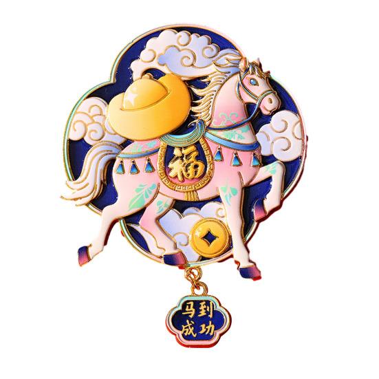 Магнит на холодильник Год Лошади Магнит на холодильник в китайском стиле Мультяшный Зодиак Лошадь Сплав цинка Магнит на холодильник Украшение для дома и кухни на Новый год