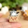 4pcs Mini Cat Garden Statues Cute Kawaii Kitten Figurines for Kids Baby Room Home Decoration Adorable Miniature Animal Decor