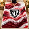 Flannel BlanketAthletic Bilbao Football Warm Soft Throw Blanket for Indoor Sofa Bed Living Room Use