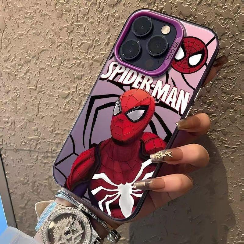 Цветной серебряный человек-паук для чехла Apple 15/14 iPhone13/12/11promax новый 16 жесткий xs/xr