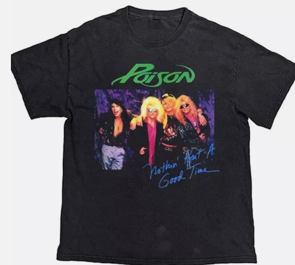 New Rare Poison Band Tour Shirt Short Sleeve Unisex S-5XL Shirt