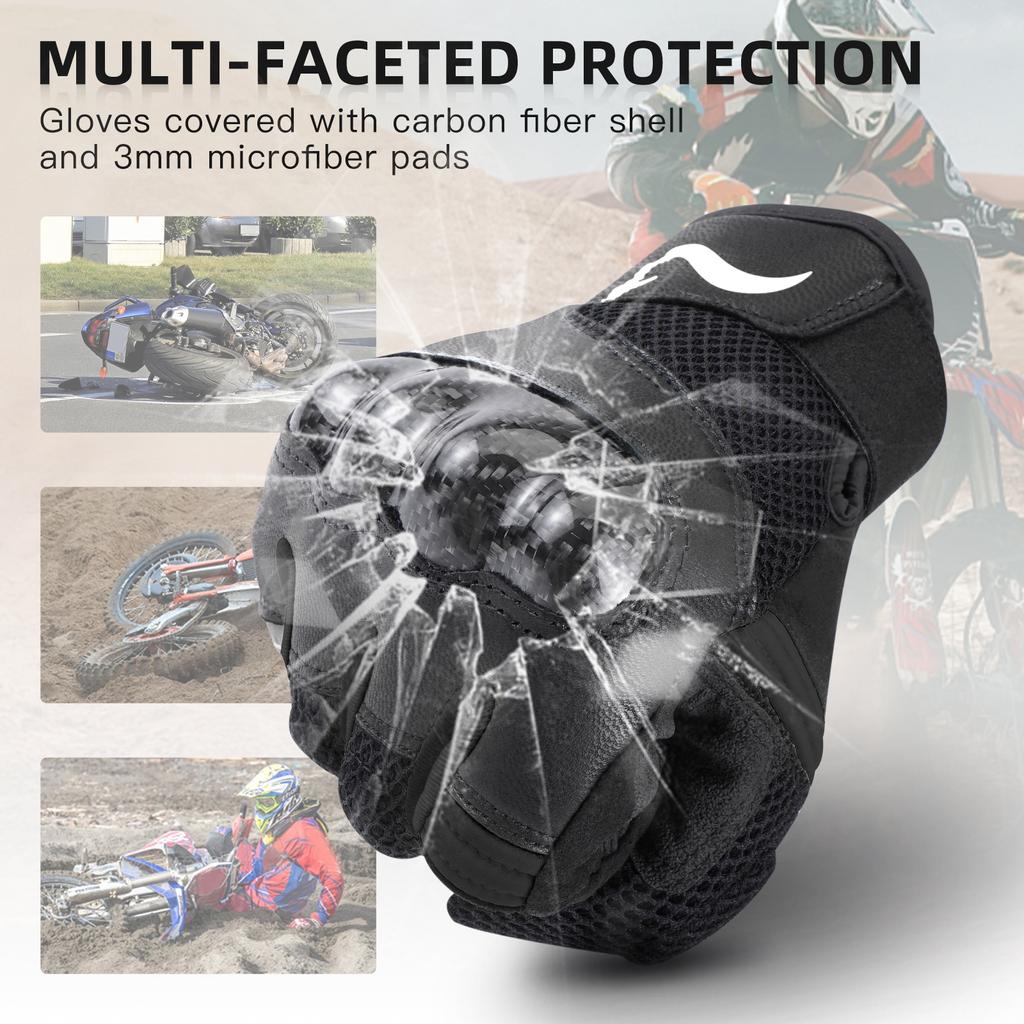 Кожаные мотоциклетные перчатки для KTM Harley Husaberg Polaris RZR Carbon Hard Shell Защитные перчатки для мотокросса Мужские внедорожные перчатки