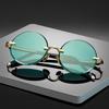 Non-polarized Fashion Classic Rimless Sunglasses Women Men Dark Green Lens Sun Glasses Round Glasses Summer Decorative Eyeglasses