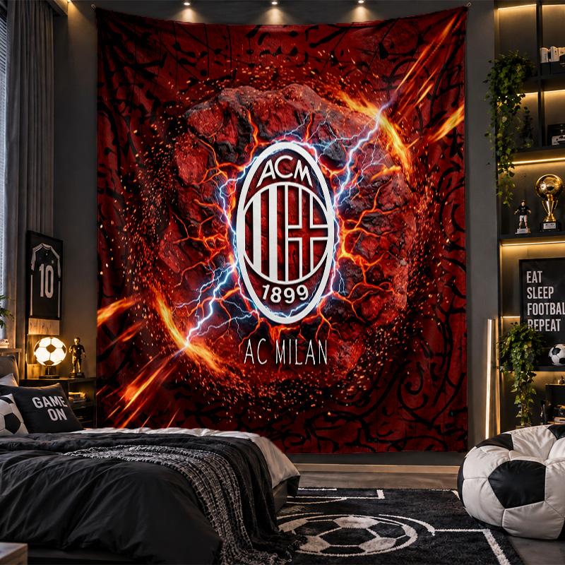 Wall Hanging Tapestry AC Milan Print Cloth for Living Room Bedroom Home Decor