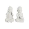 Decorative Figurine - Oriental Monk - White - 25.5 X 19 X 39 Cm - Set of 2 Units