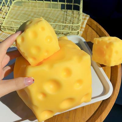 Милая мягкая игрушка-сыр, мягкий шар из ТПР для снятия стресса, забавная игрушка-антистресс в форме еды для детей, для управления тревогой и стрессом