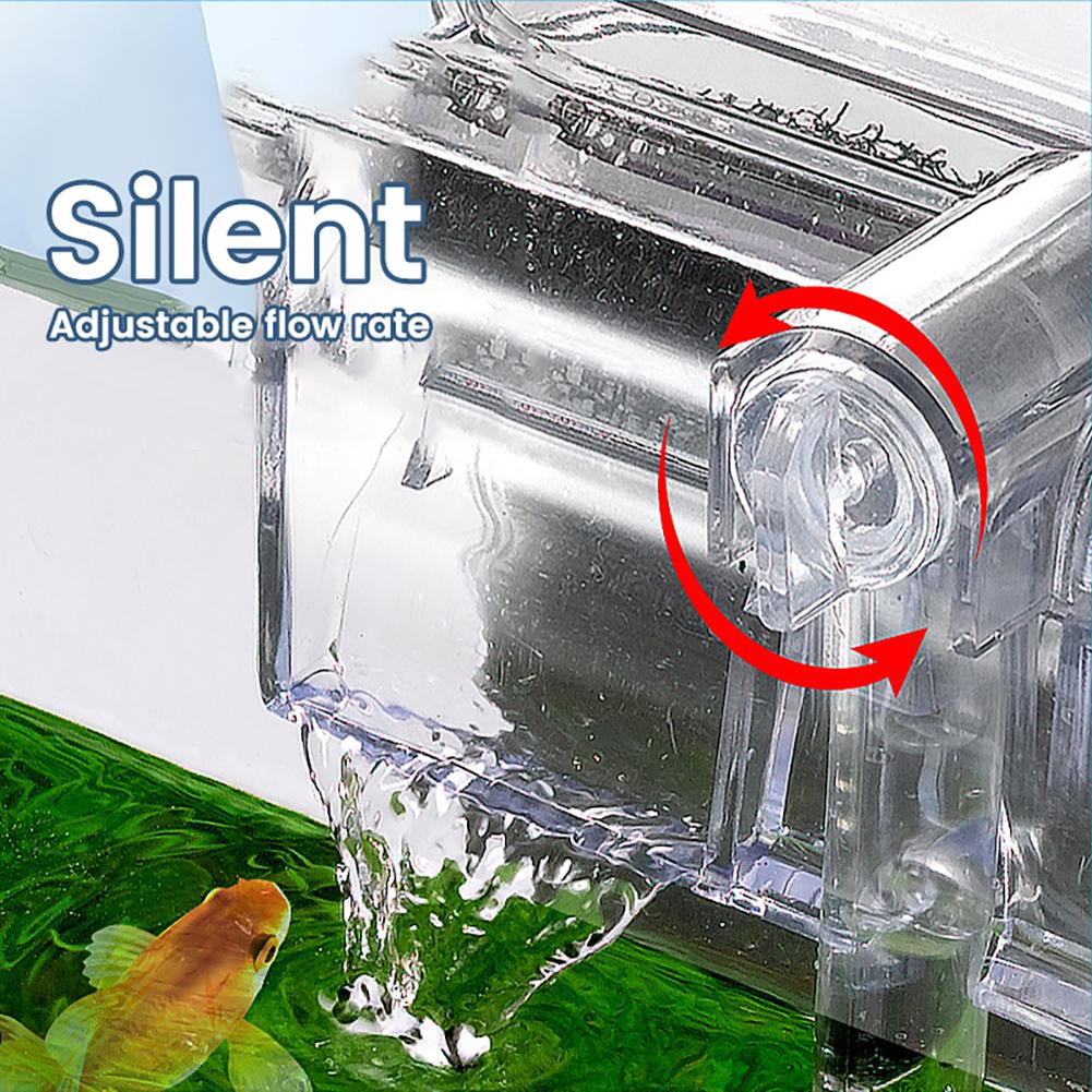 Aquarium Filter Adjustable Water Fall Mini Quiet Hang On Waterfall Fish Tank Filter USB Filting Aquarium Accessories
