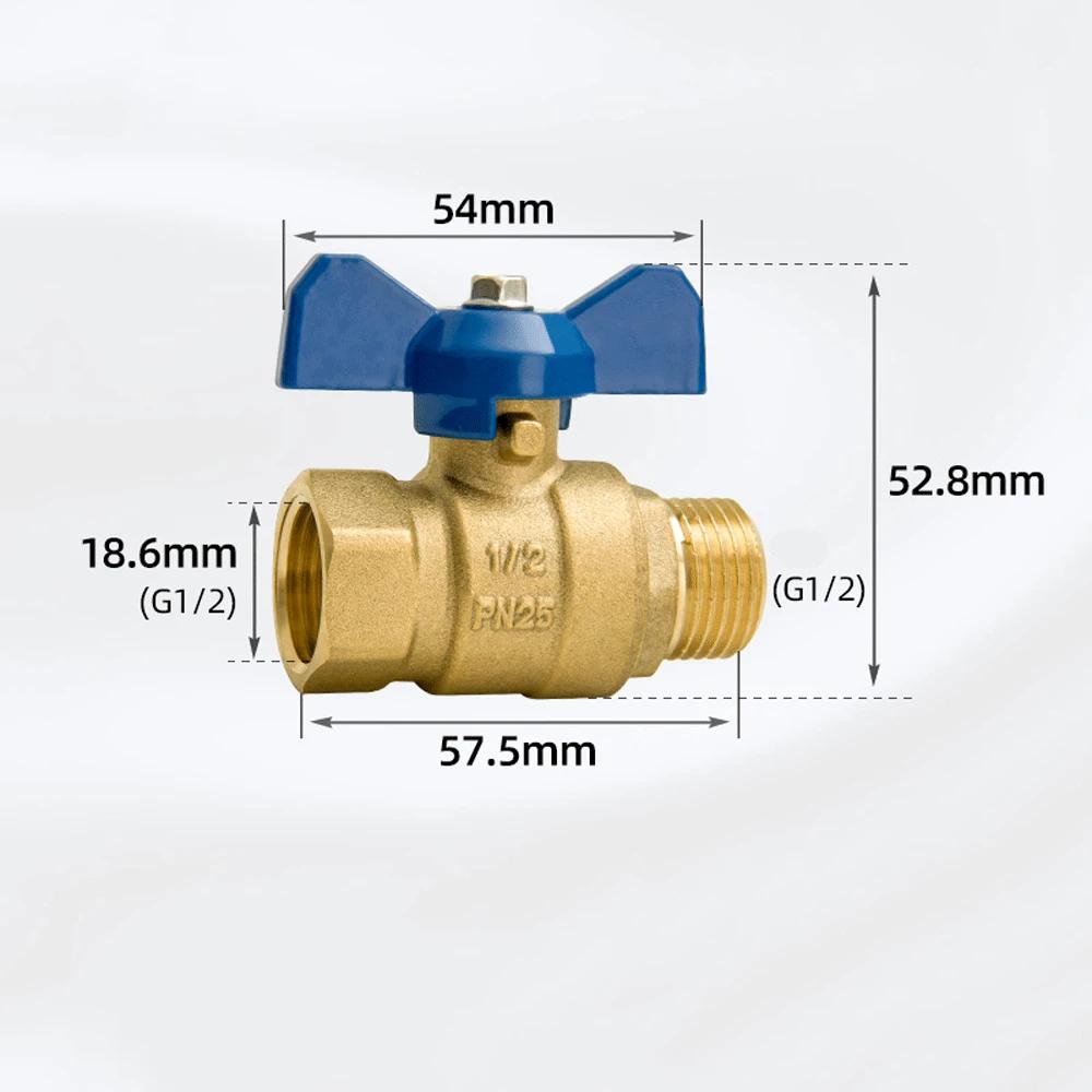 1/4" 3/8" 1/2" 3/4" BSPP Male To Female Brass Shut Off Ball Valve Fuel Gas with Red Blue Butterfly Handle Water Heater Switch