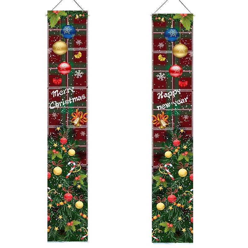 1 пара, простая установка, декоративный практичный изысканный рождественский тематический подвесной баннер на входную дверь, куплет