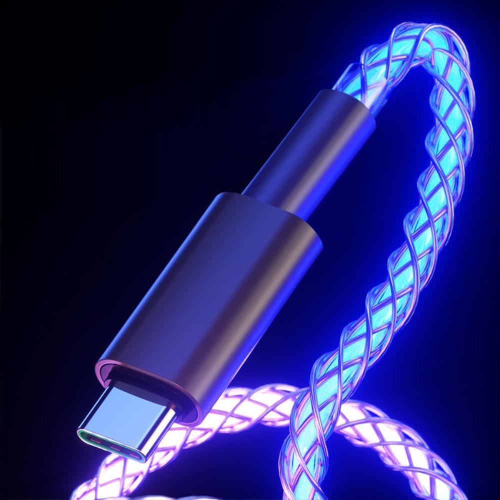 Type C RGB Color Light PD Cable PD 66W Corlorful Charging Cable Corlorful RGB USB Cable