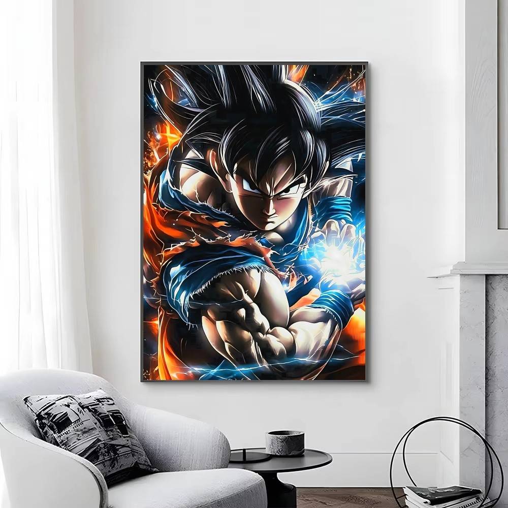 1 шт. Аниме DRAGON BALL Сон Гоку плакаты Самоклеящаяся Бумажная Печать Домашняя Гостиная Спальня Прихожая Бар Кафе Искусство