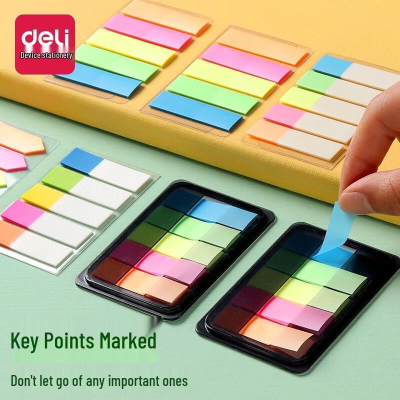 Deli 9063 Fluorescent Index Tabs (8-Pack)