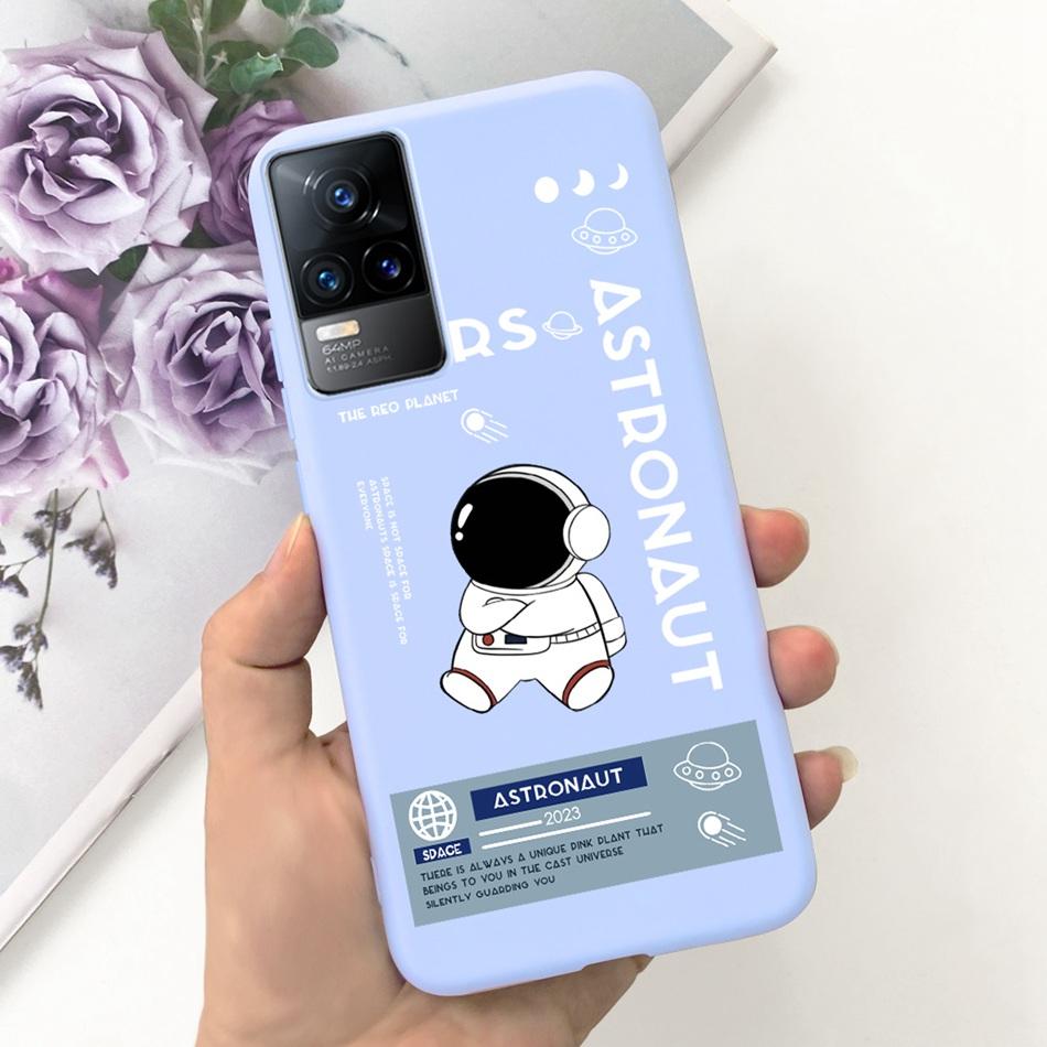 Чехол для Vivo V21e Чехол Vivo V21E 4G V 21E V2061 Милый Мультяшный Конфетный Цвет Мягкий Силиконовый ТПУ Задняя Крышка Телефона