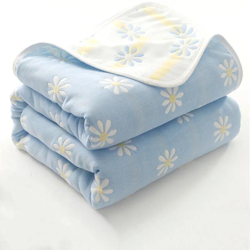 Nordic Throw Blanket For Beds Cotton Gauze Towel Quilt Adult Kawaii Blanket Summer Thickened Sofa Cover Soft Cartoon Bedspread
