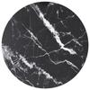 VidaXL Table Top Black Ø50x0.8 Cm Tempered Glass with Marble Design