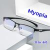 New Male Half Frame Business Myopia Glasses Blue Light Blocking Eye Protection Near Sight Glasses Ultra Light Unisex Glasses
