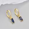 Trendy Rectangular Colored Zircon Earrings for Women - Fashionable and Versatile