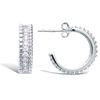 [Q4061] - White 'Sissi' Silver Hoop Earrings (rhodium-plated) - 17 Mm 5 Mm