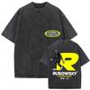 Vintage Washed Rusowsky Madrid Daisy Tour  Print T Shirts Mens Hip Hop Fashion Pop Short Sleeve Tshirt Man Fans Streetwear