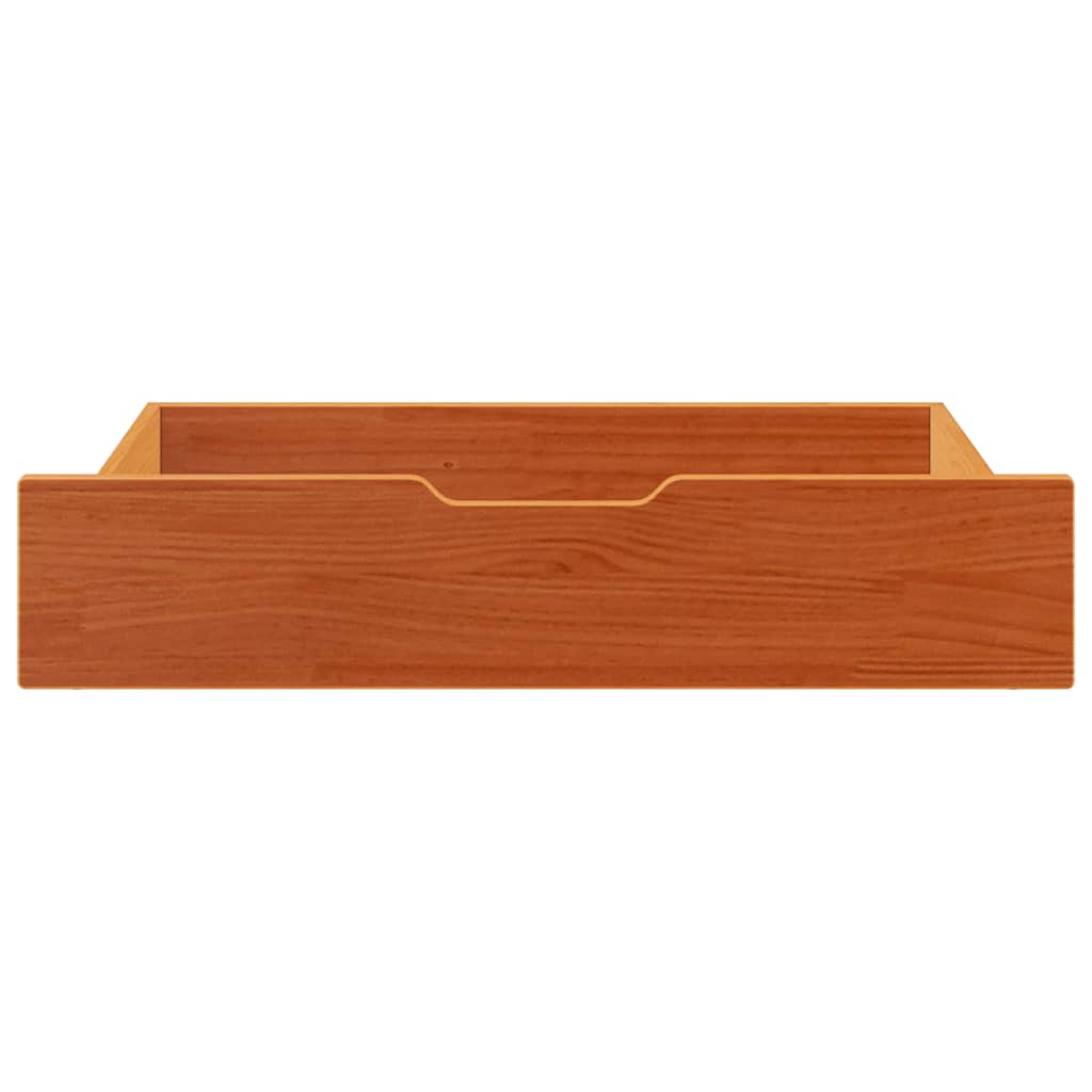 Bettschubladen 2 pcs Wax Brown 80 x 55 x 17 cm Solid Pine Wood Drawer Set