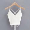 Women Sexy V-Neck Tops Bandage Solid Color Summer Knitted Tank Top Camis