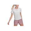 Adidas Adizero Heat Solid Color Round Neck Reflective Logo Sports Short Sleeve T-Shirt Women Tops White HD9768