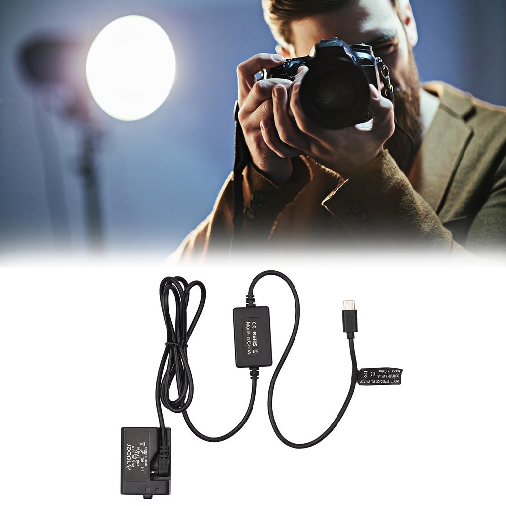 Кабель Andoer PD USB Type-C к DR-E10, фиктивная батарея, переходник постоянного тока LP-E10, замена для Canon EOS