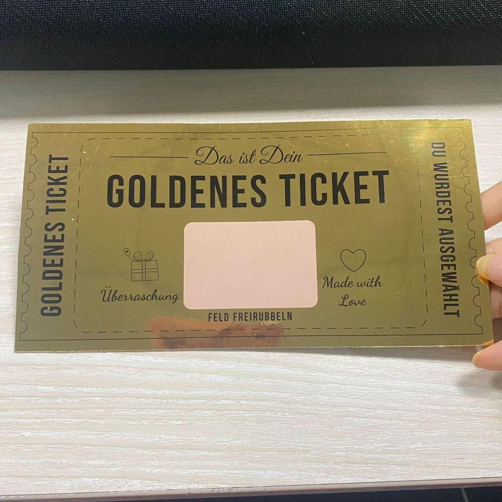 Surprise Golden Ticket Scratch Card Scratch Off Ticket Cinema Voucher for Kids Women Men
