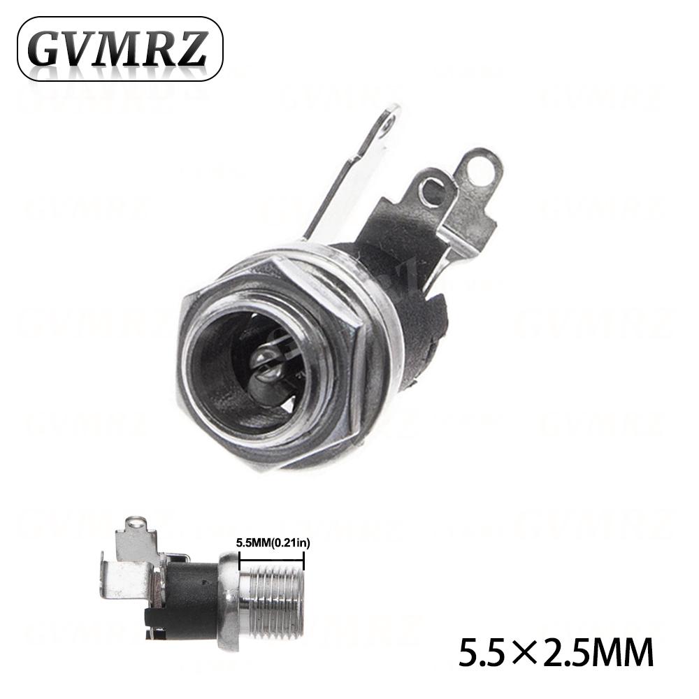 10PCS DC025M 5.5*2.1/2.5mm DC Socket With Nut 5.5x2.1/5.5x2.5 mm DC Power Jack Socket Female Panel Mount Connector