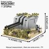 MOOXI Военная Серия 272 шт. MOC Кирпичики Вторая Мировая Война Батарейные Позиции Войны Набор Модель Строительные Блоки Детские Игрушки Для Детей Подарок MOC5087