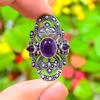 Natural Sage Amethyst Gemstone Handmade 925 Sterling Silver Ring Size 6 U9i46