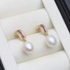Серьги-гвоздики из серебра 925 пробы с жемчугом для свадьбы, женские, винтажные, из натурального жемчуга, ювелирное изделие, подарок жене, девушке на день рождения, белые, розовые