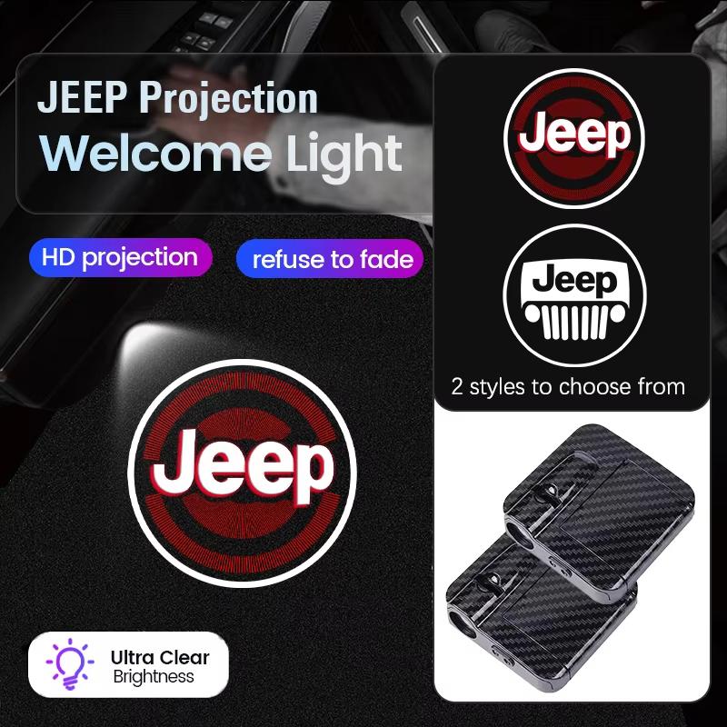 Для Jeep 2 шт. JEEP HD Светодиодная лампа-проектор приветственного света на дверь автомобиля Для Jeep Renegade Compass Grand Cherokee Wrangler jk Gladiato