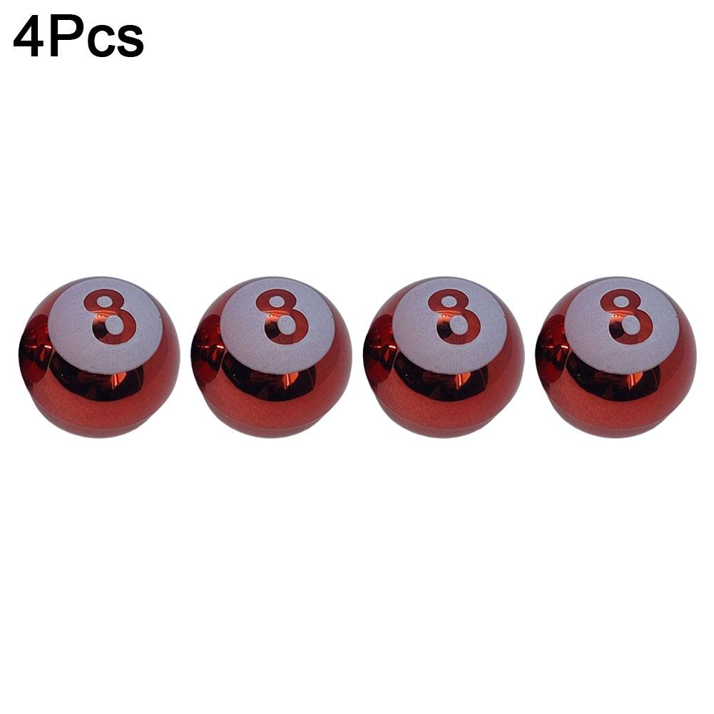 4pcs Car Wheel Tire Valve Core Cap Creative Billiards 8 Wheel Dust Cover Car Truck SUV Motorcycle Bike Accessories