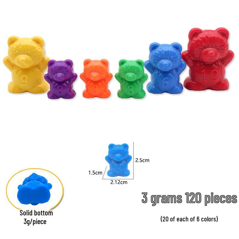 Маленький медвежонок Монтессори математическая игрушка: Радужный сортер и счетный материал