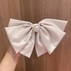 Korean Satin Bow Hairpin for Women - Large Drape Ponytail Clip