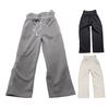 Men Casual Pants Elastic Waist Adjustable Drawstring Long Trousers with Pockets Fake Two Pieces Star Print Leisure Pants