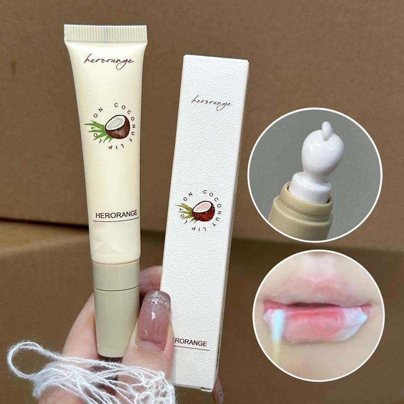 HERORANGE Natural Coconut Lip Milk Hydrating Lip Balm for Autumn/winter, Hydrating and Anti-cracking, Fades Lip Lines