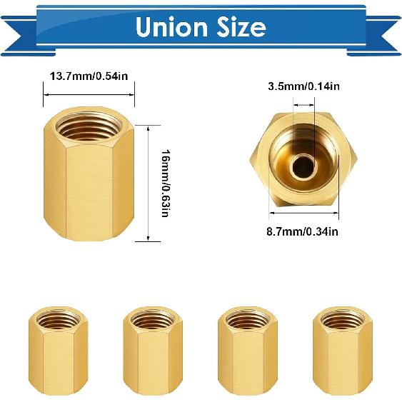 12Pieces 3/8 Inch-24 Threads Brake Line Fittings Kit 3/16 Brake Line Fittings for 3/16 Inch Tube (4 Unions, 8 Nuts)