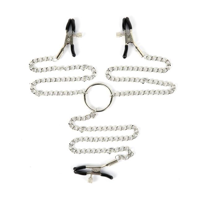 Фетиш игры для взрослых, секс-игрушки для женщин, металлический зажим для сосков с цепочкой, связывание груди, зажим для стимуляции половых губ, массажер БДСМ